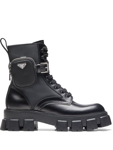 prada boots winter 2018|Prada ankle pouch combat boots.